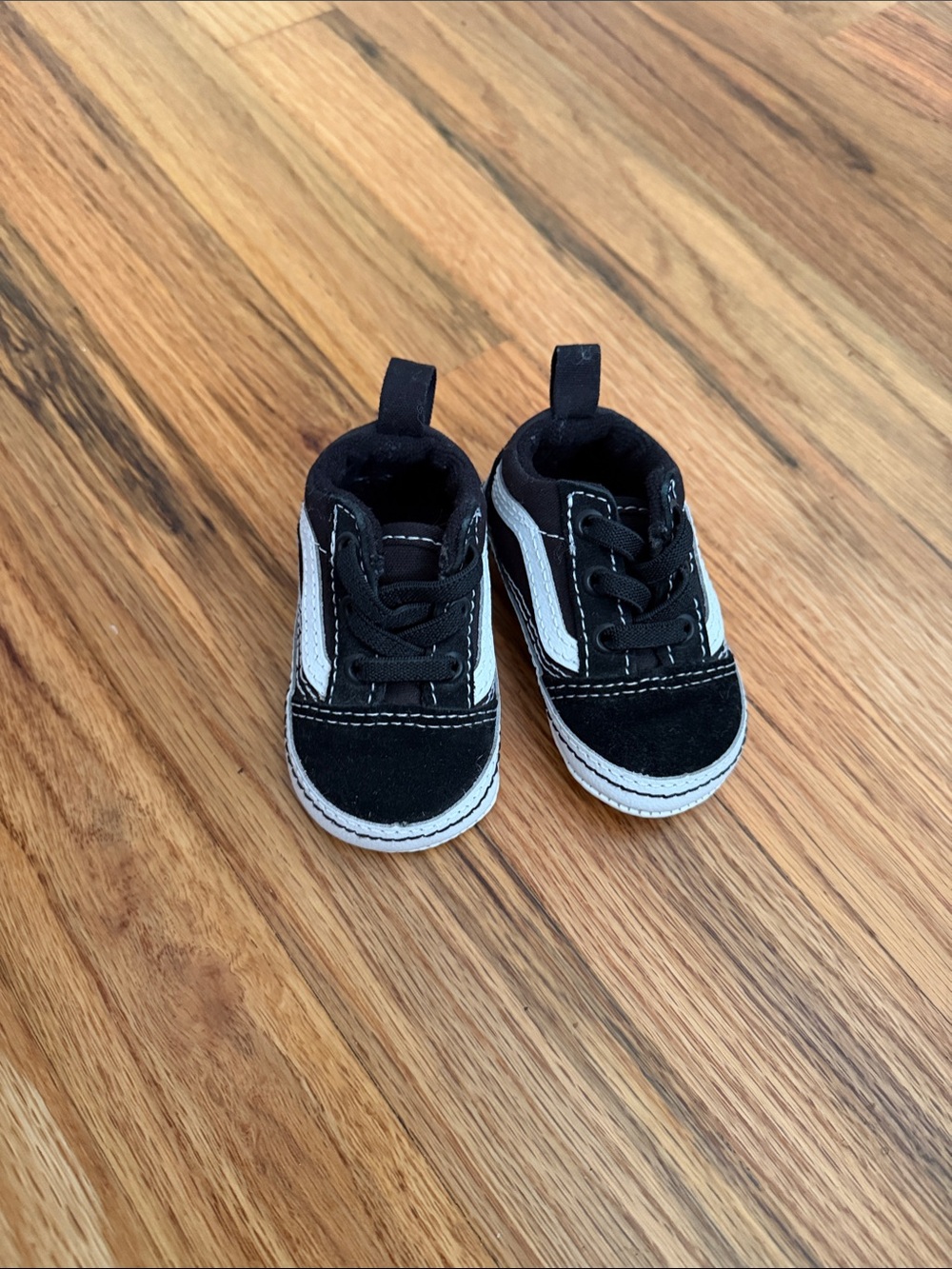 Vans Black and White Baby Walker Skate Shoes